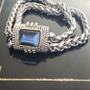 Discounted Shipping On Bracelet With Blue Glass Stone.